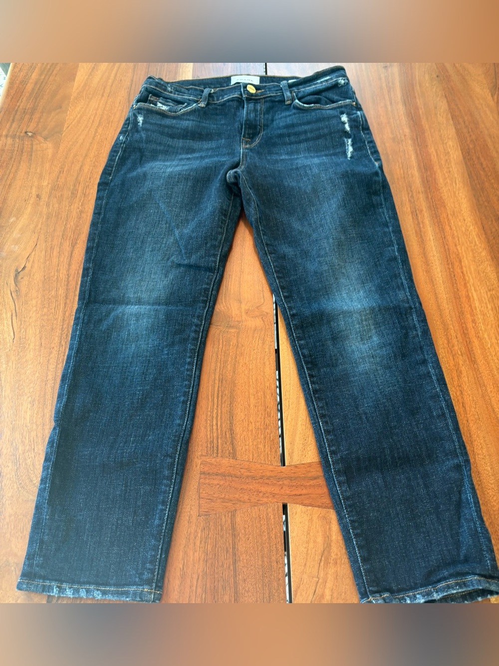 Frame Denim Dark Blue Straight-Leg Crop jeans size 26
